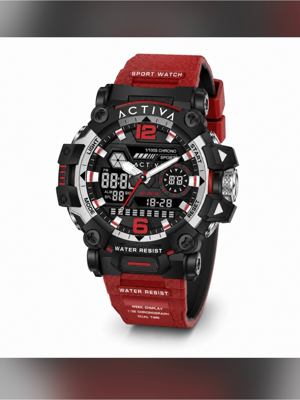 NEW! ACTIVA Men's Red and Black Sport Digital-Analog Watch - Picture 4 of 4